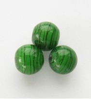 Lampwork 8mm Round Beads ~ Green