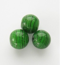 Lampwork 8mm Round Beads ~ Green