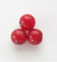 Lampwork 8mm Round Beads ~ Red