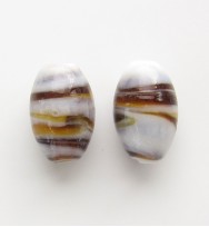 Lampwork 16mm Oval Glass Beads ~ Chocolate