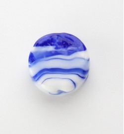 Lampwork 16mm Flat Round Beads ~ Blue
