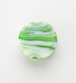 Lampwork 16mm Flat Round Beads ~ Green