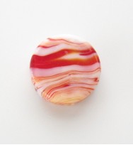 Lampwork 16mm Flat Round Beads ~ Red