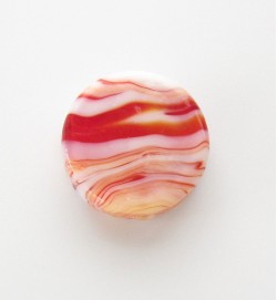 Lampwork 16mm Flat Round Beads ~ Red