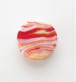 Lampwork 16mm Flat Round Beads ~ Red