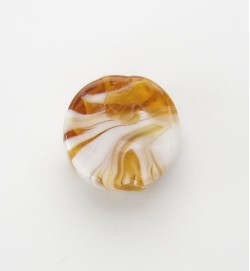 Lampwork 16mm Flat Round Beads ~ Toffee