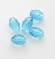 Faceted Ovals 4x6mm ~ Aqua