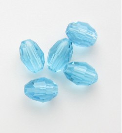 Faceted Ovals 4x6mm ~ Aqua