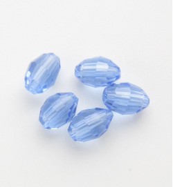Faceted Ovals 4x6mm ~ Blue