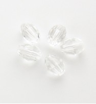Faceted Ovals 4x6mm ~ Crystal