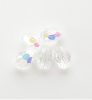 Faceted Ovals 4x6mm ~ Crystal AB