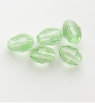 Faceted Ovals 4x6mm ~ Light Green