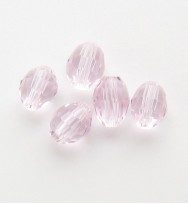 Faceted Ovals 4x6mm ~ Pink