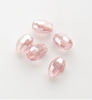 Faceted Ovals 4x6mm ~ Pink AB