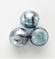 Silver Foil 10mm Lustre Rounds ~ Blue
