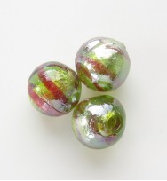 Silver Foil 10mm Lustre Rounds ~ Green