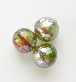 Silver Foil 10mm Lustre Rounds ~ Green