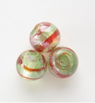 Silver Foil 10mm Lustre Rounds ~ Light Green