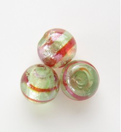 Silver Foil 10mm Lustre Rounds ~ Light Green