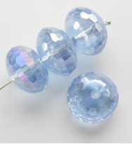 Faceted 14x10mm Abacus Crystal Glass Beads ~ Blue