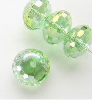 Faceted 14x10mm Abacus Crystal Glass Beads ~ Green