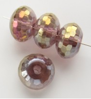 Faceted 14x10mm Abacus Crystal Glass Beads ~ Crimson