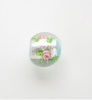 Silver Foil 11.5mm Round Beads ~ Light Blue
