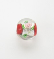 Silver Foil 11.5mm Round Beads ~ Red
