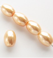 Oval Glass Pearls ~ Apricot