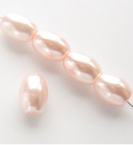 Oval Glass Pearls ~ Light Pink