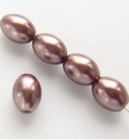 Oval Glass Pearls ~ Plum