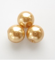 Glass Pearls 8mm ~ Gold