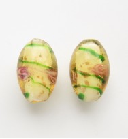 Lampwork 16mm Oval Beads ~ Yellow