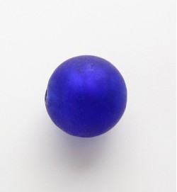 Frosted Silver Foil 14mm Rounds ~ Dark Blue