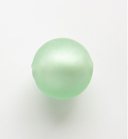 Frosted Silver Foil 14mm Rounds ~ Light Green