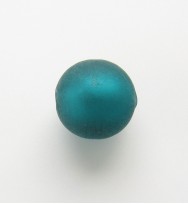 Frosted Silver Foil 14mm Rounds ~ Teal