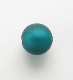 Frosted Silver Foil 14mm Rounds ~ Teal