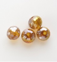 Faceted 6mm Crystal Round Beads ~ Amber