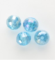 Faceted 6mm Crystal Round Beads ~ Aqua