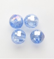 Faceted 6mm Crystal Round Beads ~ Blue