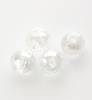 Faceted 6mm Crystal Round Beads ~ Crystal