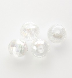 Faceted 6mm Crystal Round Beads ~ Crystal