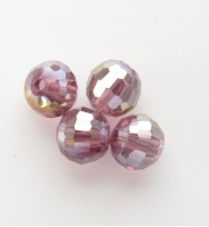 Faceted 6mm Crystal Round Beads ~ Crimson