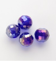 Faceted 6mm Crystal Round Beads ~ Dark Blue