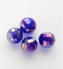 Faceted 6mm Crystal Round Beads ~ Dark Blue