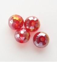 Faceted 6mm Crystal Round Beads ~ Dark Red
