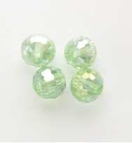 Faceted 6mm Crystal Round Beads ~ Light Green