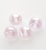 Faceted 6mm Crystal Round Beads ~ Pink