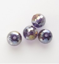 Faceted 6mm Crystal Round Beads ~ Purple