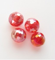 Faceted 6mm Crystal Round Beads ~ Red